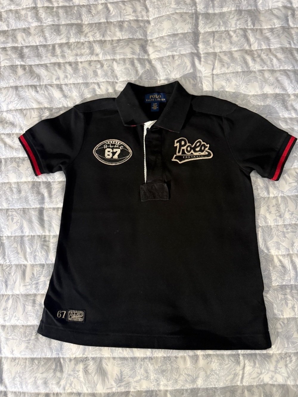 Polo by Ralph Lauren Black Polo with Red Sleeve Trim